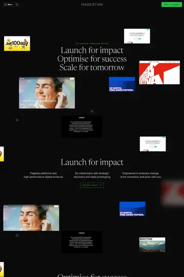 Made by ON website homepage