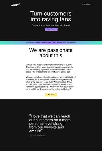Snappd website homepage