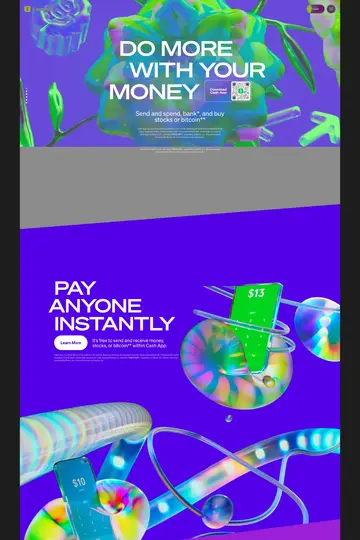 Cash App website homepage