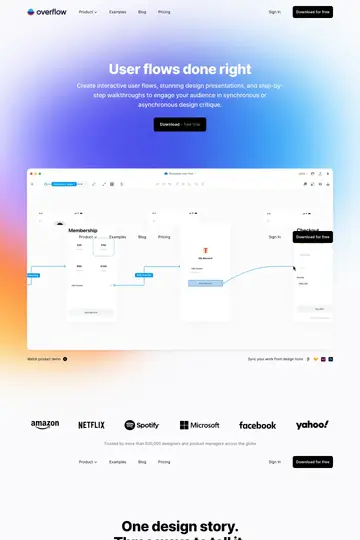 Overflow website homepage