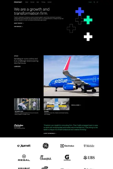 Prophet website homepage