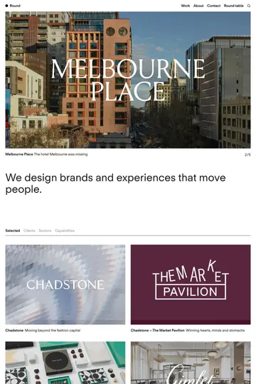 Studio Round website homepage