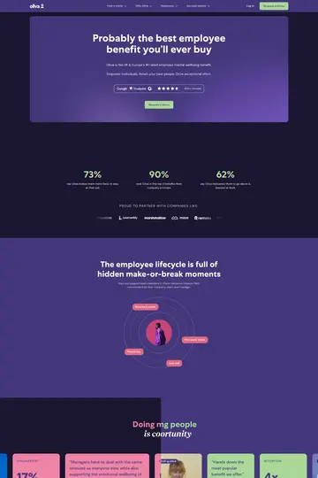 Oliva website homepage
