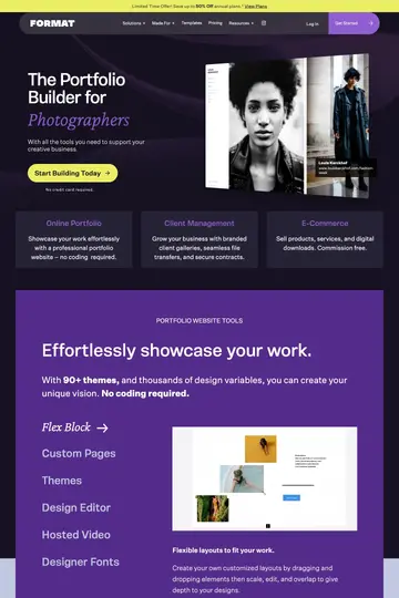 Format website homepage