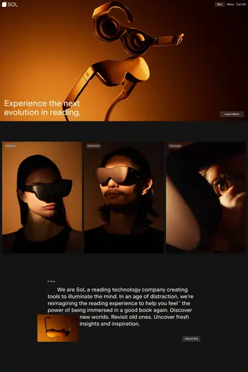 Sol Reader website homepage