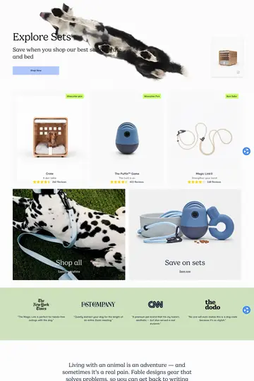 Fable website homepage
