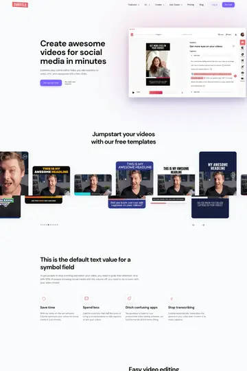 Zubtitle website homepage