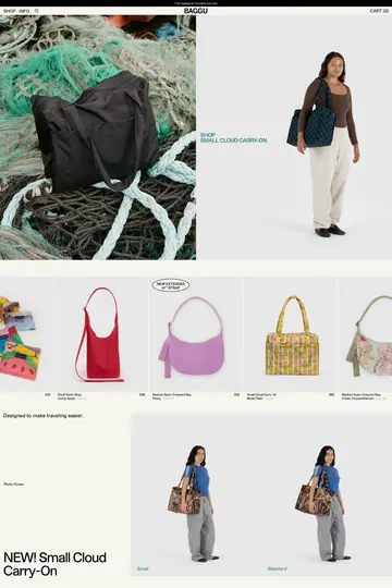 BAGGU website homepage
