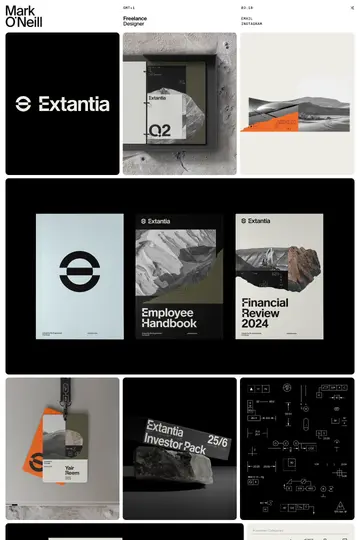 Mark O'Neill Studio website homepage