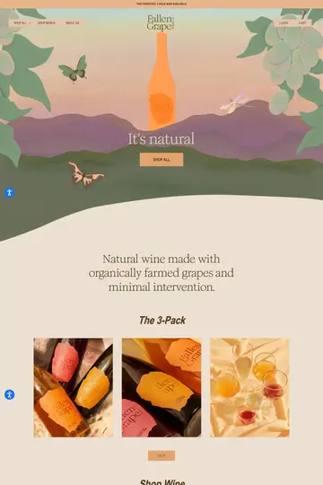 Fallen Grape website homepage