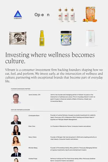 Vibrant Ventures website homepage