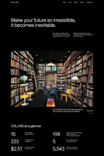 Collins website homepage
