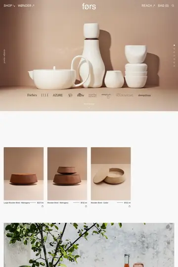 førs Studio website homepage