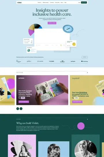 Violet website homepage