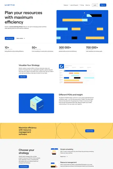 Ganttic website homepage