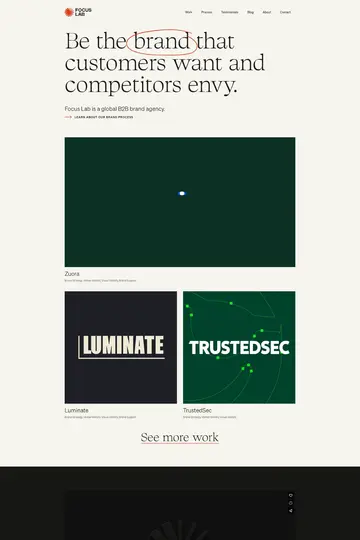 Focus Lab website homepage