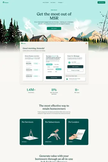 Haven website homepage