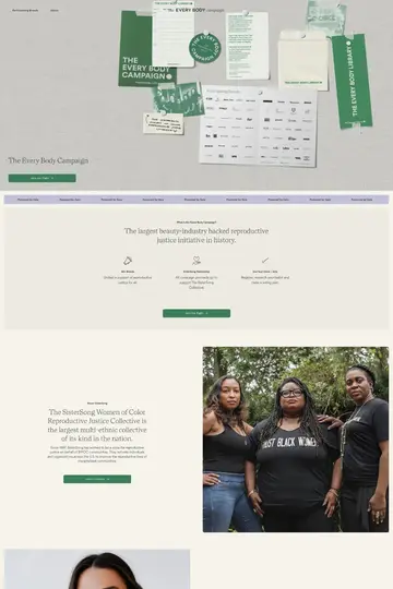 The Every Body Campaign website homepage
