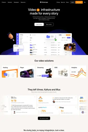 Kinescope website homepage