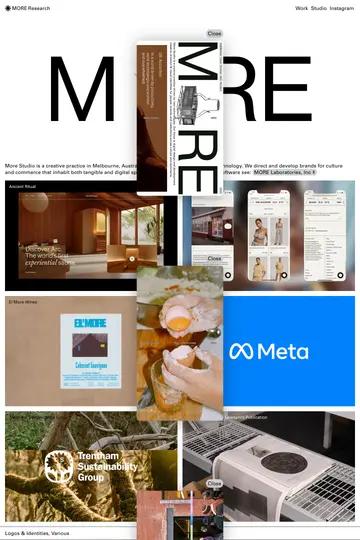 MORE Studio website homepage
