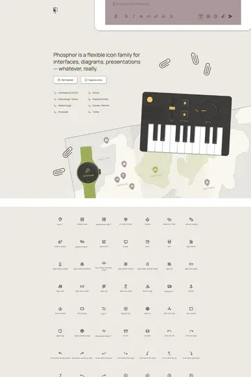 Phosphor Icons website homepage