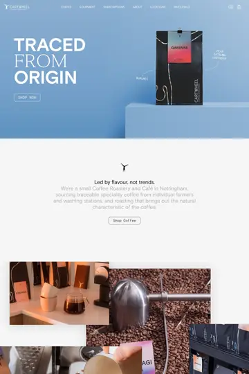 Cartwheel Coffee website homepage