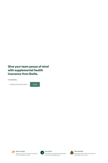 Brella Insurance website homepage