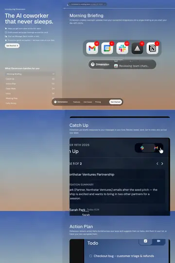 Dimension website homepage