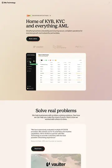 Bits Technology website homepage
