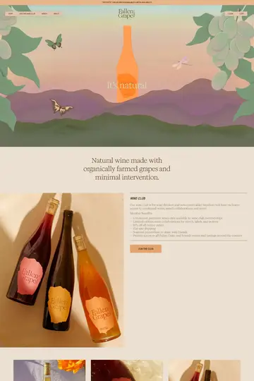 Fallen Grape website homepage