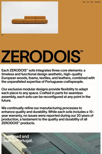 ZERODOIS website homepage