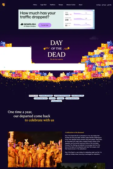 Day of the Dead website homepage