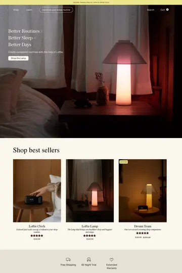 Loftie website homepage