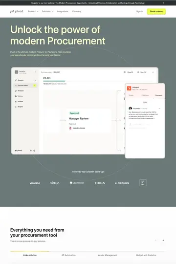 Pivot website homepage