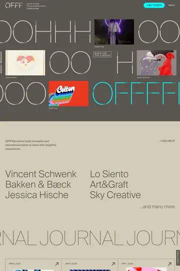 OFFF Barcelona website homepage