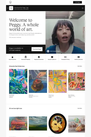 Peggy website homepage