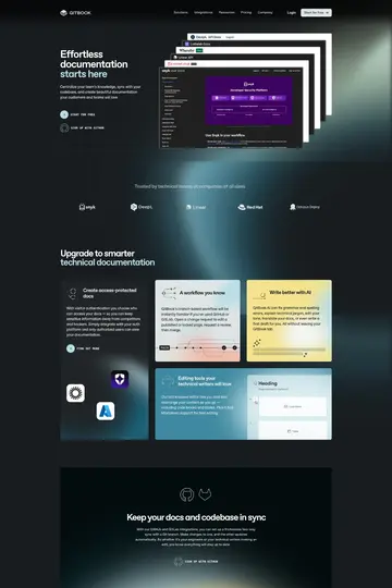 GitBook website homepage