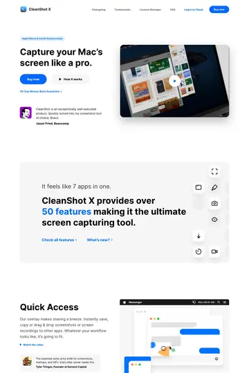 CleanShot website homepage