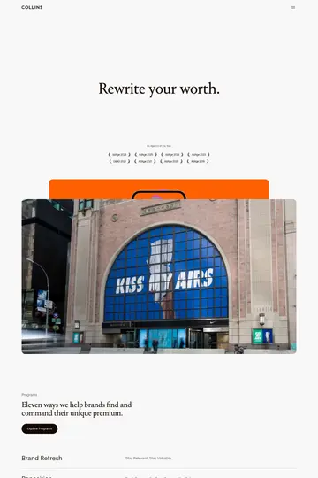 Collins website homepage
