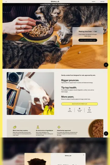 Smalls website homepage