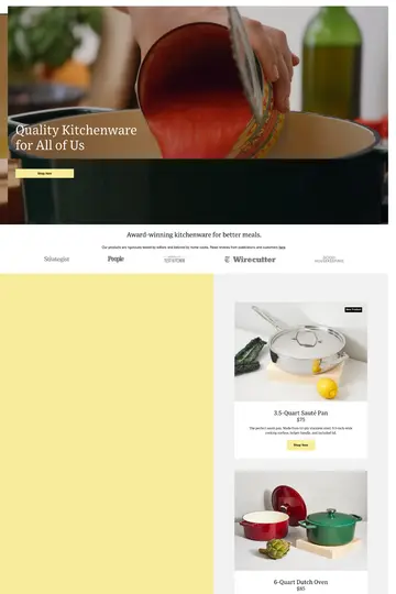 Cook Goldilocks website homepage