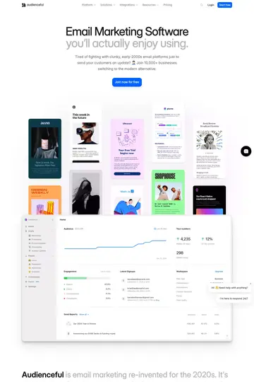 Audienceful website homepage