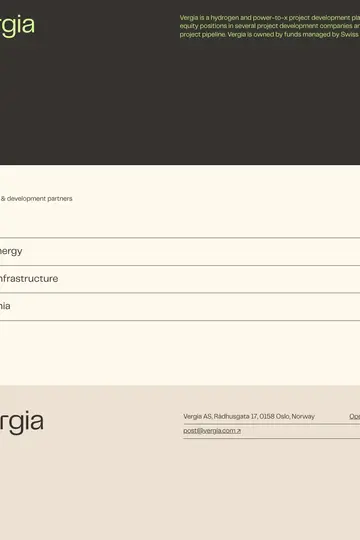 Vergia website homepage