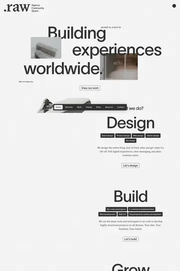 Raw Studio website homepage