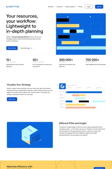 Ganttic website homepage