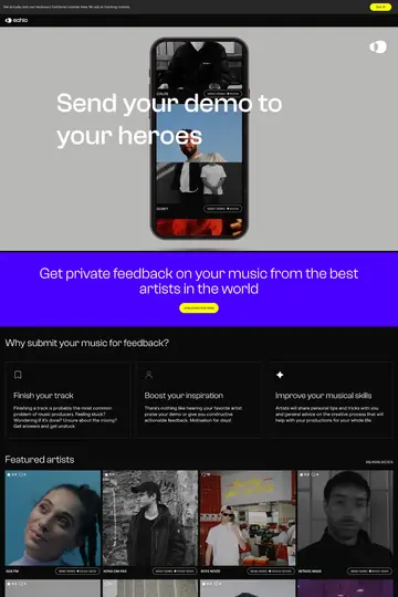 Echio website homepage