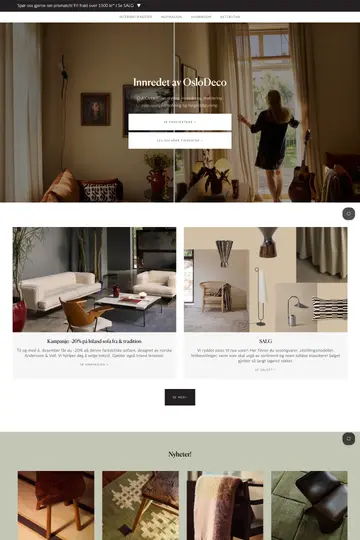 OsloDeco website homepage
