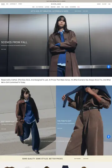 Everlane website homepage