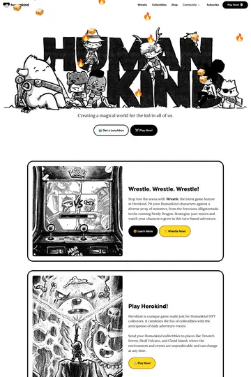 Humankind website homepage