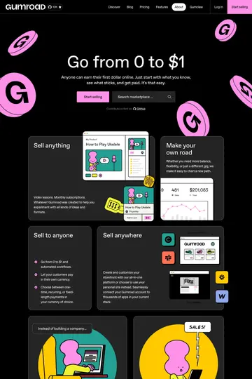 Gumroad website homepage